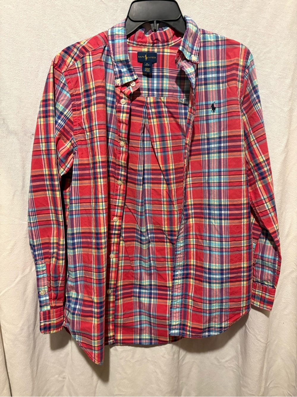 Ralph Lauren Red Plaid Button-Down Shirt - Classic Ladies Oxford.
